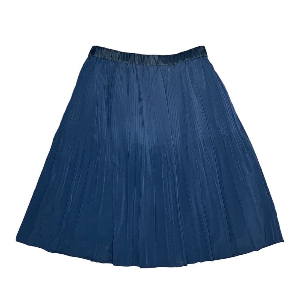 Troissix Navy Blue Pleated Midi Skirt
